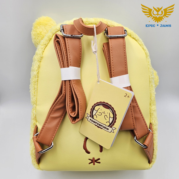 Loungefly Sanrio Hello Kitty and Friends Pompompurin Fuzzy Mini Backpack Bag New - Picture 5 of 5